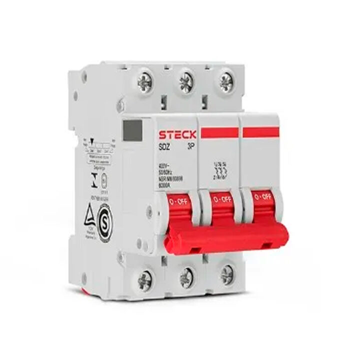 Disjuntor Mini Tripolar 10A Curva C 6KA SDZD63C10 Steck 004.835