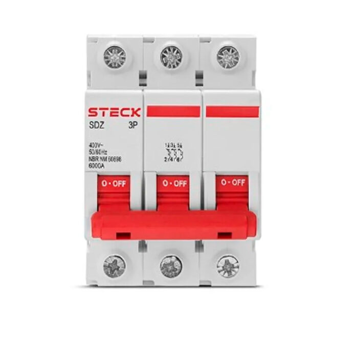 Disjuntor Mini Tripolar 10A Curva C 6KA SDZD63C10 Steck 004.835