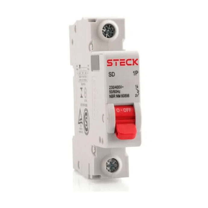 Disjuntor Mini Monopolar 40A 3KA 230/400VCA Curva C SDD61C40 Steck 004.819