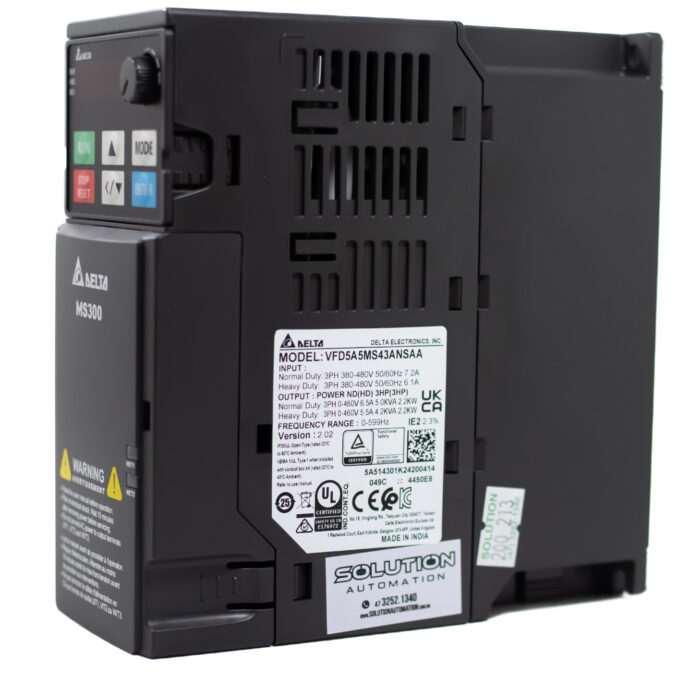 INVERSOR MS300 3HP 460V 3F-C/STO VFD5A5MS43ANSAA 200.213