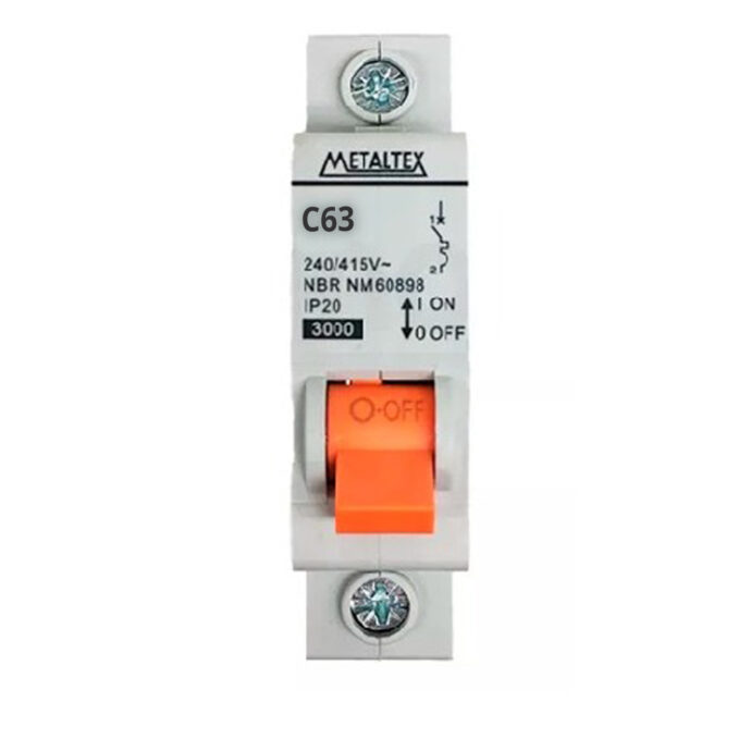 DISJUNTOR MINI 63A 1 POLO CURVA C N3-1C63 MTX 004.034