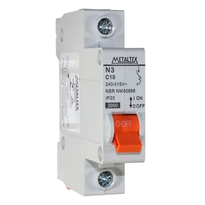 MINI DISJUNTOR 3KA 1 PÓLO CURVA C 10A N3-1C10 I18563 004.027