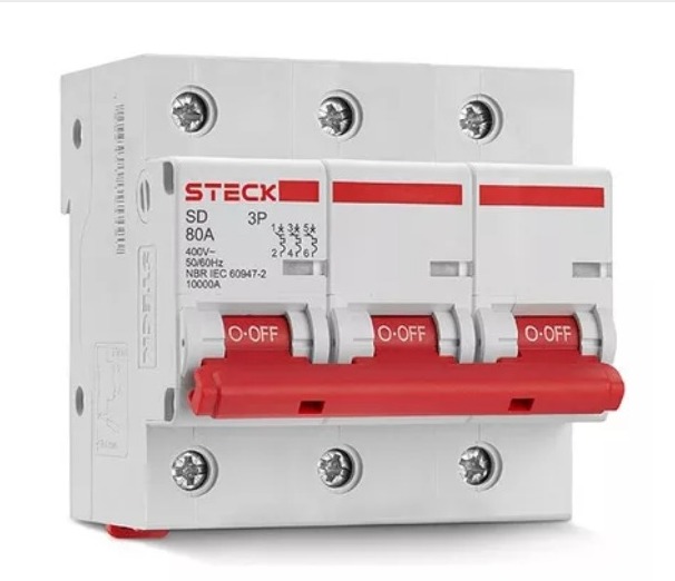 DISJUNTOR SERIE SD3 080A 3P CURVA C 10KA SDD3C80 004.843