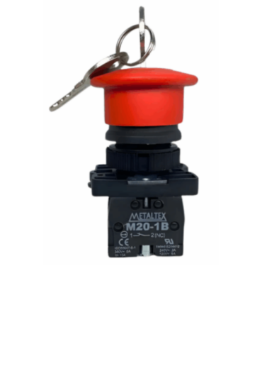BOTAO EMERGENCIA C/CHAVE 22MM VM 1NF P20ACR-R-1B I23271 MTX 011.652