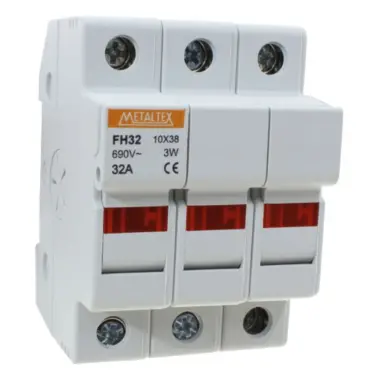 PORTA FUSIVEL 10X38MM 3 POLOS FH323 I16005 013.509