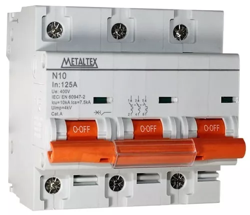 MINI DISJUNTOR 10KA 3 PÓLOS 125A N10-3P125 I19434 004.072
