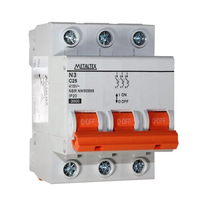 MINI DISJUNTOR 3KA 3 POLOS CURVA C N3-3C25 I18593 004.052