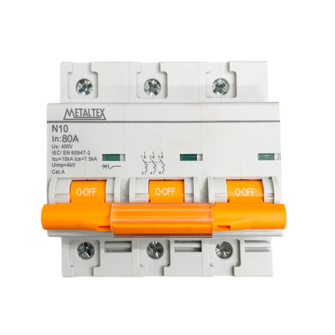 DISJUNTOR MINI 80A 3 POLOS CURVA C N10-3P80 I19435 004.070