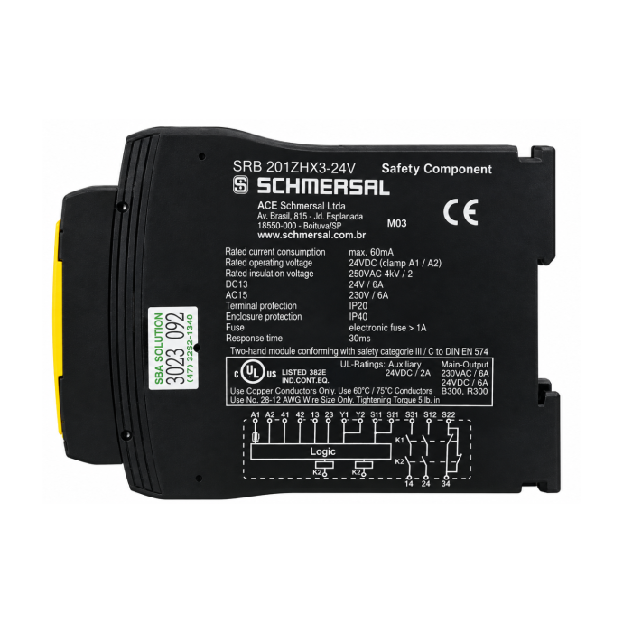 RELE SEGURANÇA SRB 201 ZHX3 24VDC 13623703 023.092