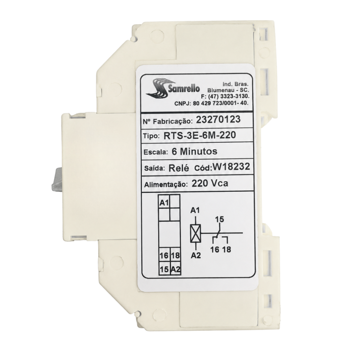 RELE TEMPORIZADOR RTS-3E-6M-220VCA RETARDO NA 18232 025.216