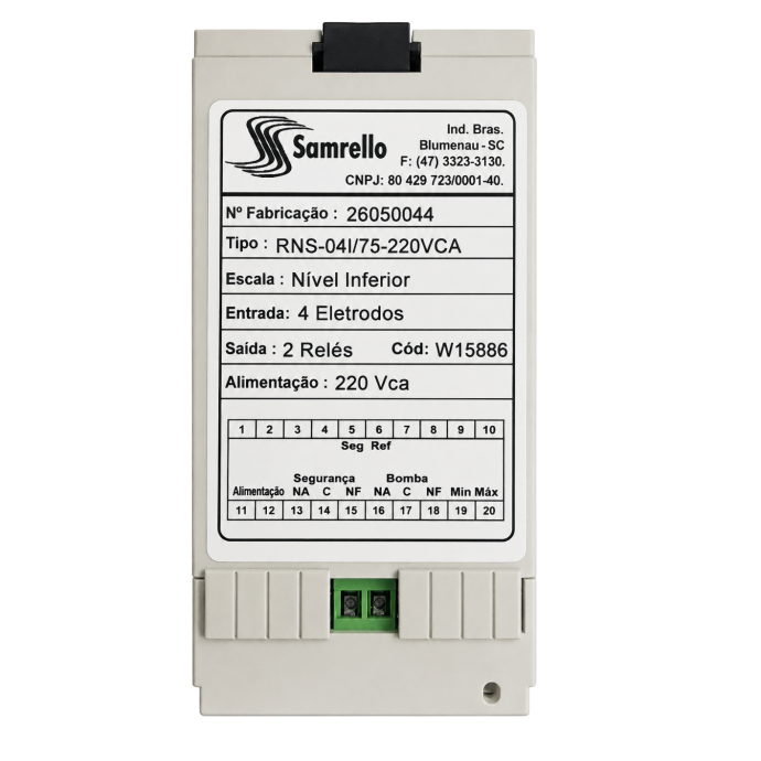 RELE NIVEL RNS-04I/75-220VCA CONTROLE NIVEL INF 15886 024.052