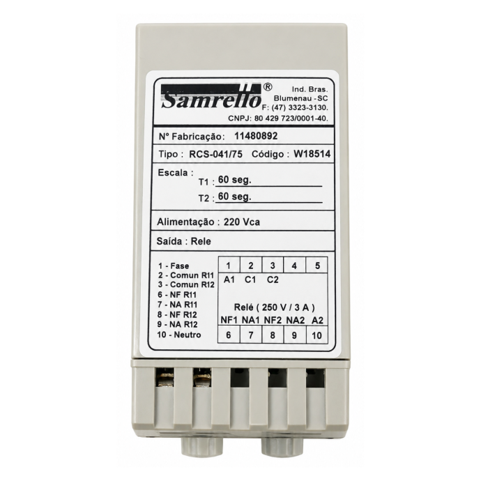 RELE CICLIC. RCS-41-60S-220 ALIM 220VCA T1 E T2 60S 16514 025.049
