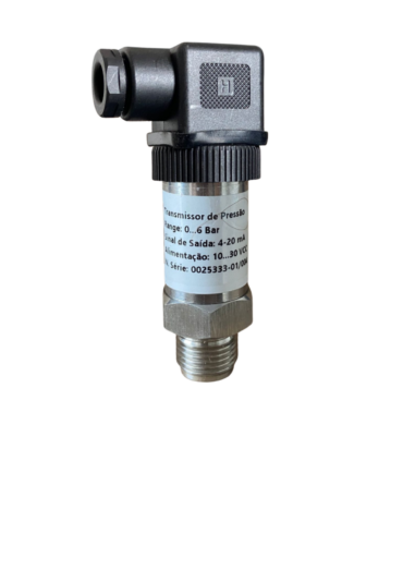 TRANSMISSOR PRESSÃO 0 A 6 BAR 4-20MA ROSCA 1/2 BSP 040.032