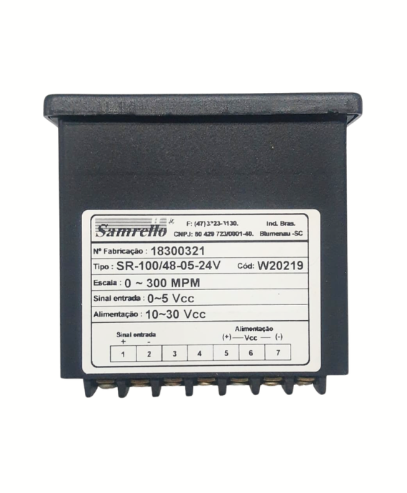 INDICADOR MPM 0-300 24VCC SINAL 0-5VCC SR-100/48-010-24V 031.051