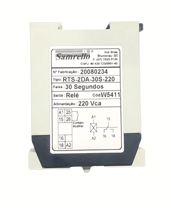 RELE TEMPORIZADOR RTS-2DA-30S-220 BOTÃO PARTIDA 5411 SAM 025.168