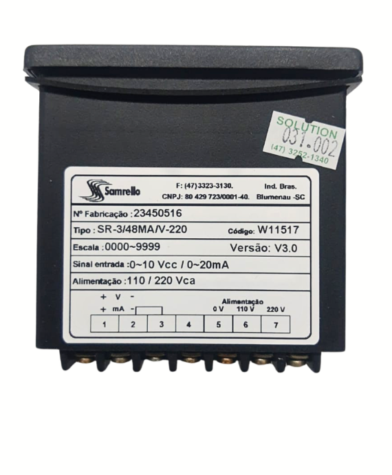 INDICADOR GRAND DIG SR-3MA/48-2200 0-10 VCC0-20MA 11517 031.002