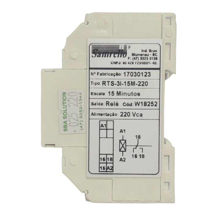 RELE TEMP 15M 220VCA RTS-3I PULSO SAM 025.220