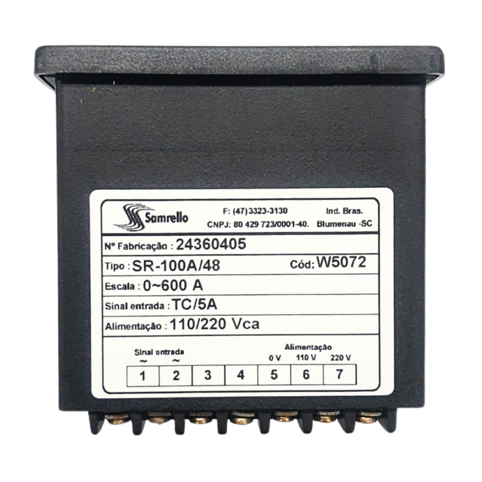 AMPERIMETRO DIG SR-100A/48 110/220VCA E TC/5A 5072 098.001