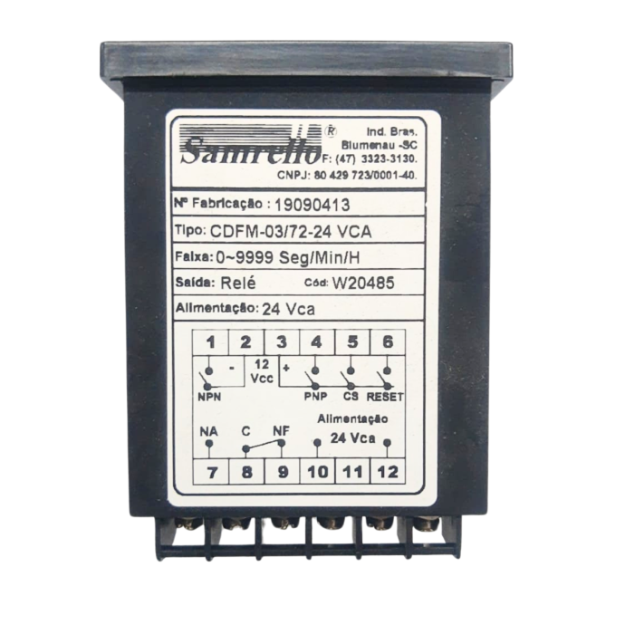 CONTROLADOR TEMP FREQ DIG CDFM-03/72 MULTI F 220VCA 20213 V 033.205