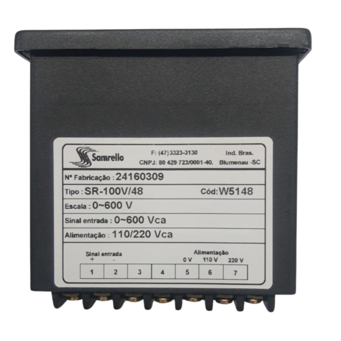 VOLTIMETRO DIG SR-100V/48 0-600 VCA110/220VCA 5148 098.502