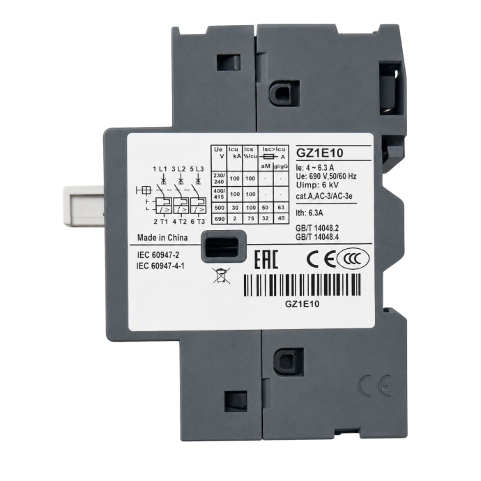 DISJUNTOR TERMOMAGNETICO TESYS GZ1E 4-6. GZ1E10 003.120