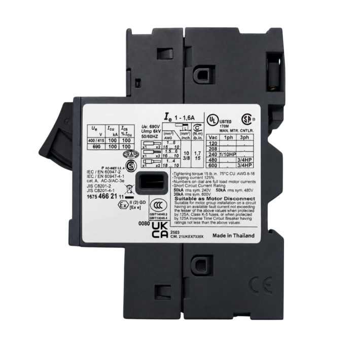 DISJUNTOR TERMOMAGNETICO TESYS GV2 1-1.6A GV2ME06 003.018