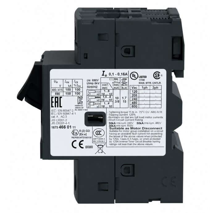 DISJUNTOR TERMOMAGNETICO TESYS GV2 13-18A GV2ME20 003.024