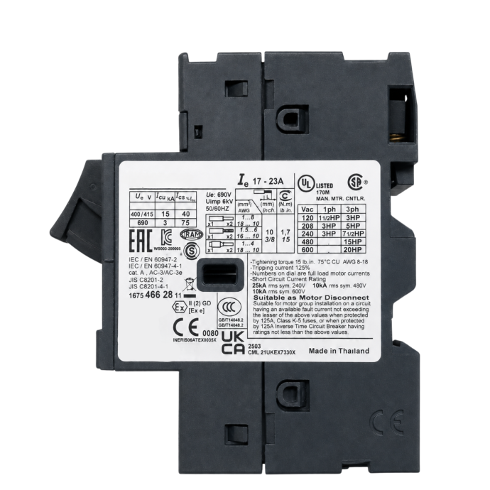 DISJUNTOR TERMOG TESYS GV2 17-23A BT IMPULSAO GV2ME21 003.040