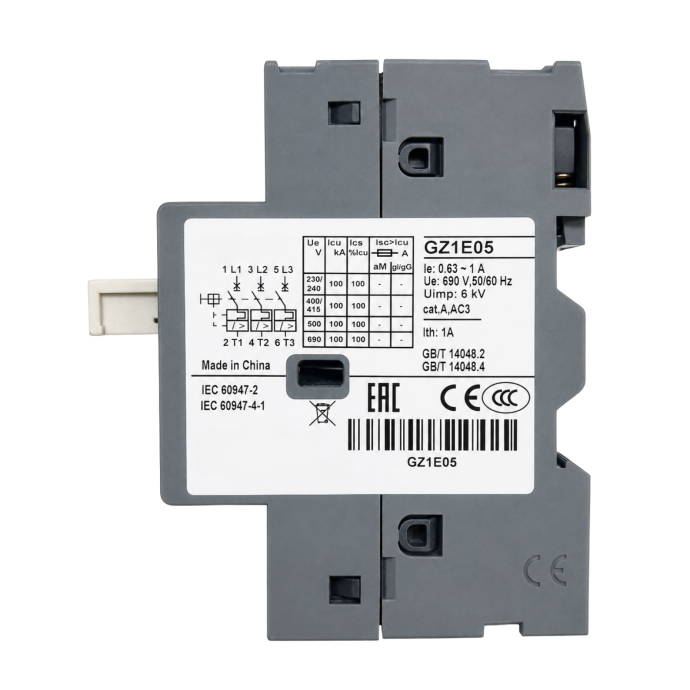 DISJUNTOR TERMOMAGNETICO TESYS GZ1E 0.63-1A GZI 004.494