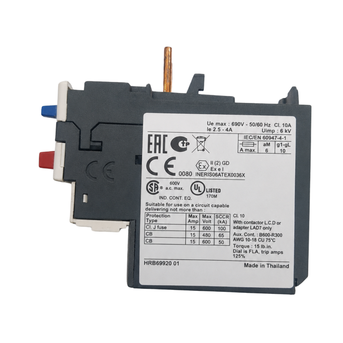 RELE TERMICO 2,5-4A 1NA+1NF LR3D08 022.040