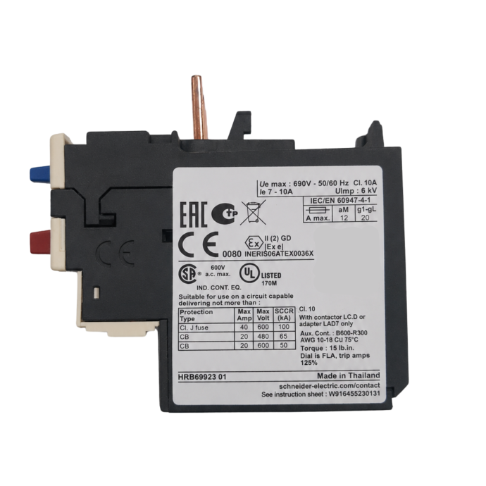 RELE TERMICO D CLASSE 10 7-10A 1NA+1NF LR3D14 022.043