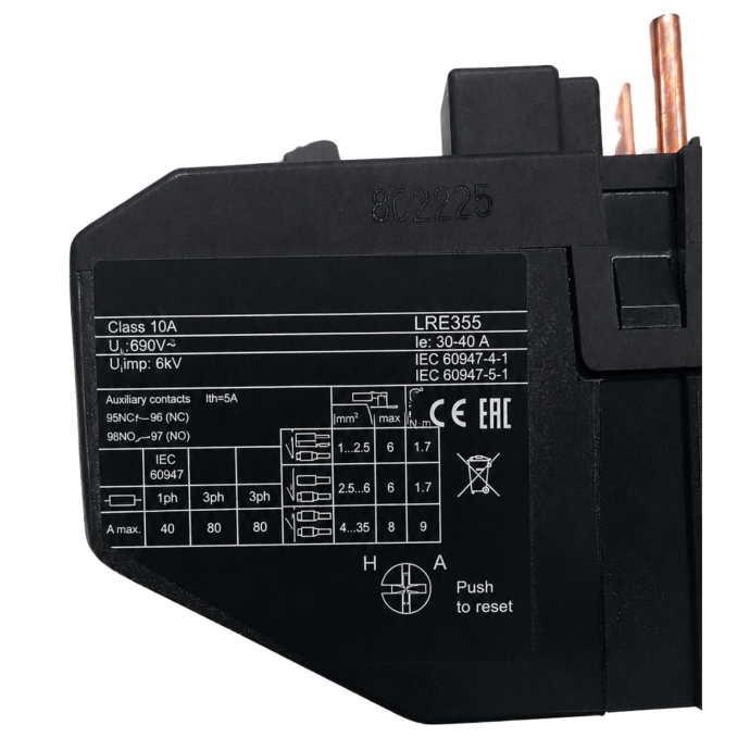 RELE TERMICO 30-40A 1NA+1NF LRE355 022.136