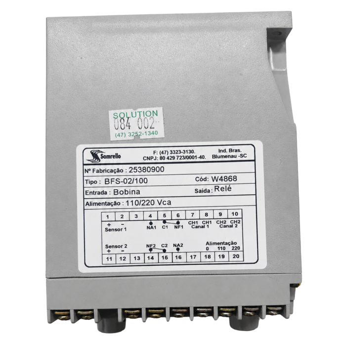 RELE BUSCA COST. BFS-02/100 2 CANAIS ALIM.110/220VCA 4868 084.002