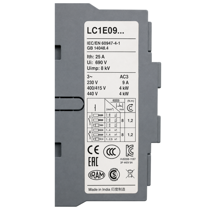 CONTATOR TRIP.TESYS E 9A 1NA 220VCA-50V LC1E0910M7 01.177