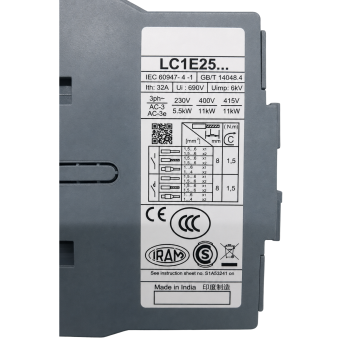 CONTATOR TRIP.TESYS E 25A 1NA 220VCA-50 LC1E2510M7 001.180