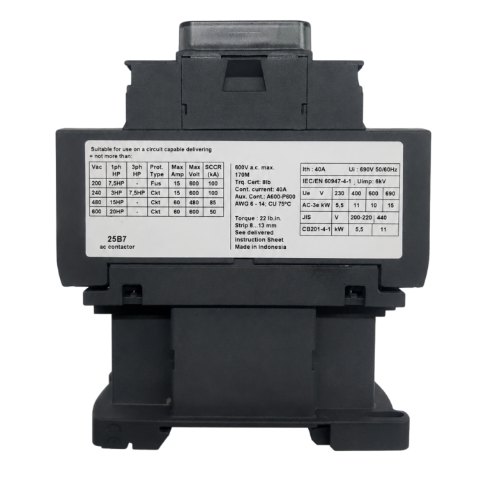 CONTATOR TRIPOLAR 25A 1NA+1NF 24VCA LC1D25B7 001.049