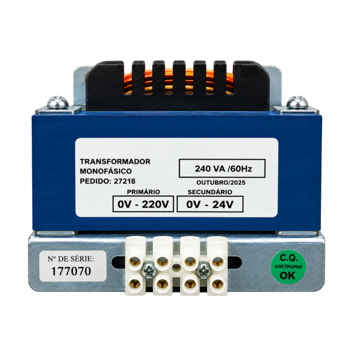 TRANSFORMADOR MONO 240VA 60HZ E:220V S:24V PRD56295 070.104